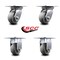 Service Caster 4 Inch Thermoplastic Caster Set with Roller Bearings 2 Swivel 2 Rigid SCC SCC-35S420-TPRRD-2-R-2 - alternate 3
